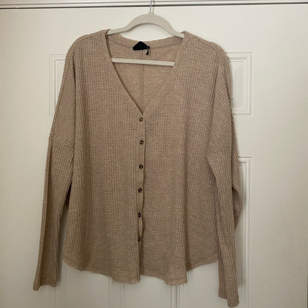 Urban Outfitters Cozy Oatmeal Waffle Top